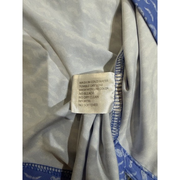 Rhoback Mens XL Blue Mustache Print Golf Performance Polo Shirt Short Sleeve USA - Picture 8 of 10